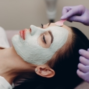 Green Apple Facial Mask by Pevonia on Woman at Spa