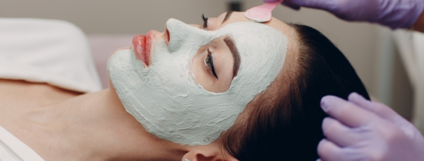Green Apple Facial Mask by Pevonia on Woman at Spa